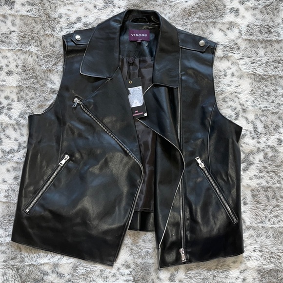 Vigoss Jackets & Coats Vigoss Faux Leather Moto Jacket Vest Bnwt